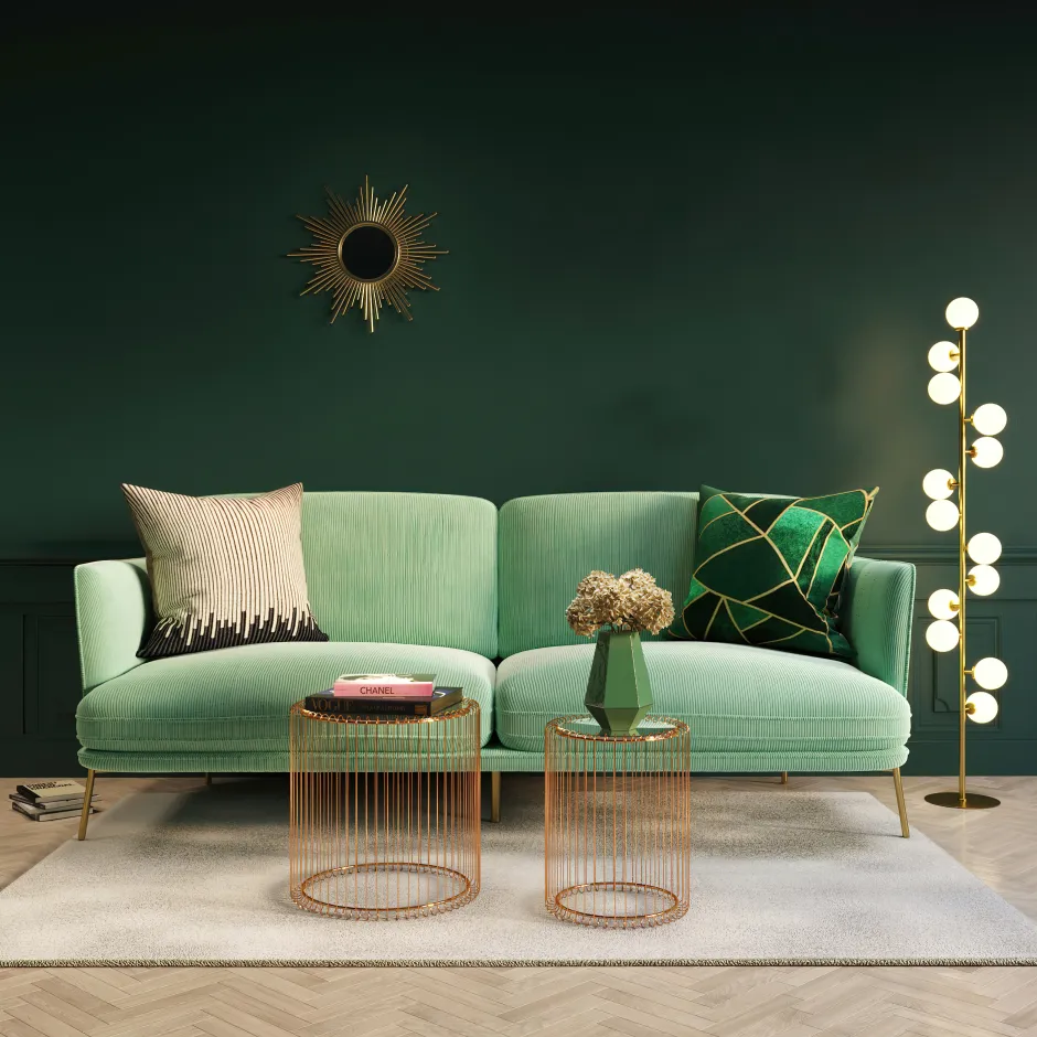 Zestaw Dwóch Stolików Wire Copper Miedziane - Blaty Lustrzane*KARE Design Outlet