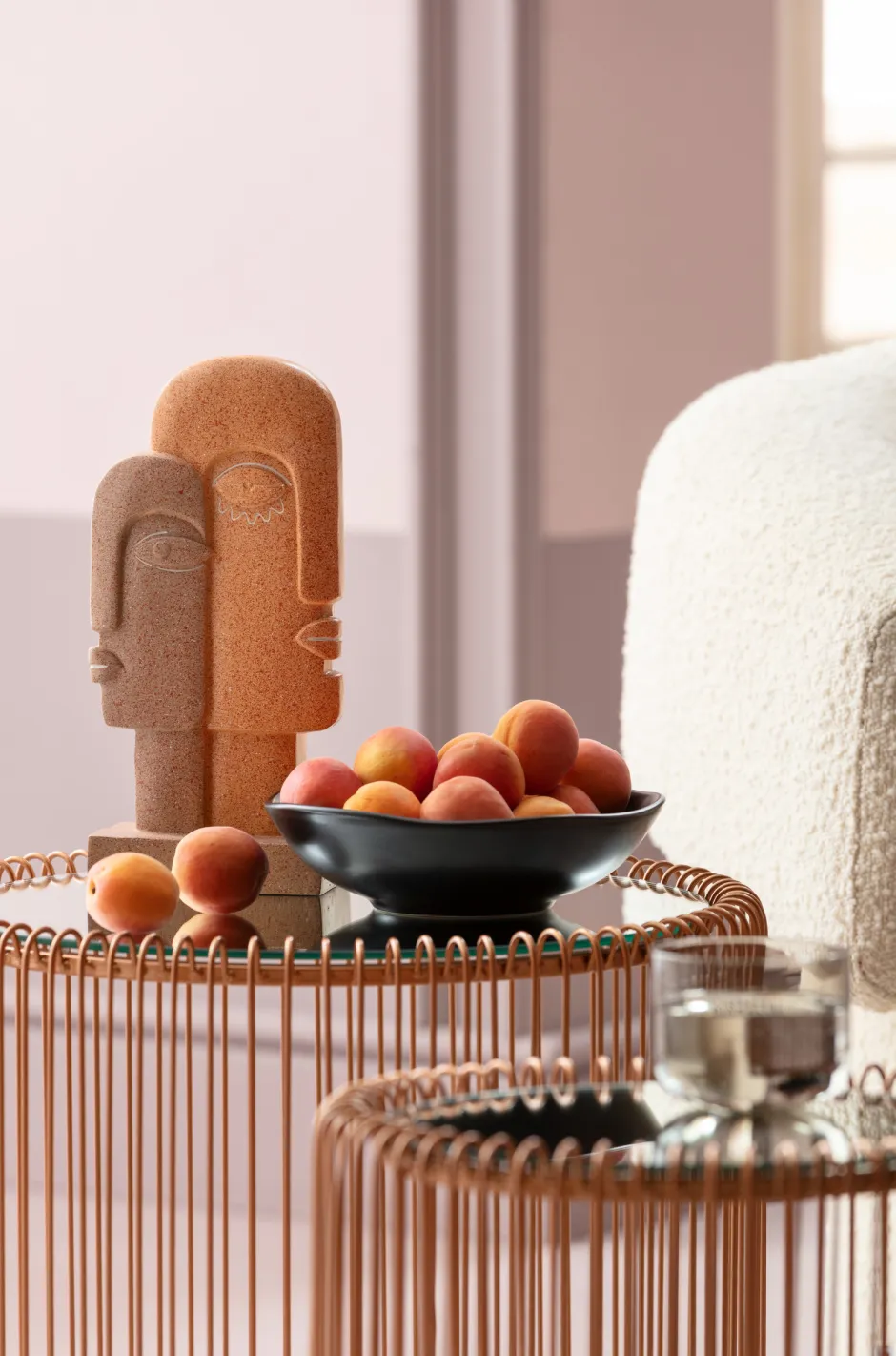 Zestaw Dwóch Stolików Wire Copper Miedziane - Blaty Lustrzane*KARE Design Outlet