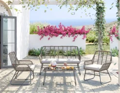 Zestaw Ogrodowy 4-elementowy Sofa, 2 Fotele I Stolik Kawowy*KARE Design Outlet