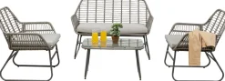 Zestaw Ogrodowy 4-elementowy Sofa, 2 Fotele I Stolik Kawowy*KARE Design Outlet