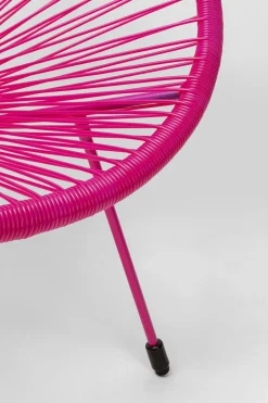 Zestaw Ogrodowy Fotel żyłkowy I Stolik Okrągły Kolor Różowy*KARE Design Discount