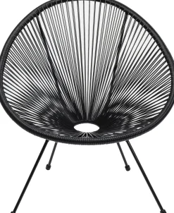 Zestaw Ogrodowy Fotel żyłkowy I Stolik Okrągły Kolor Czarny*KARE Design Hot