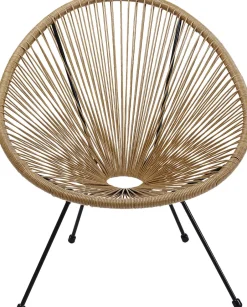Zestaw Ogrodowy Fotel żyłkowy I Stolik Okrągły Kolor Naturalny*KARE Design Outlet