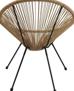 Zestaw Ogrodowy Fotel żyłkowy I Stolik Okrągły Kolor Naturalny*KARE Design Outlet