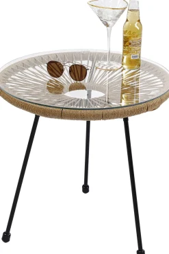 Zestaw Ogrodowy Fotel żyłkowy I Stolik Okrągły Kolor Naturalny*KARE Design Outlet