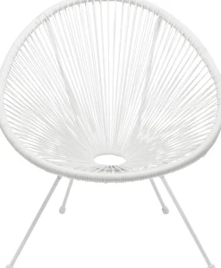 Zestaw Ogrodowy Fotel żyłkowy I Stolik Okrągły Kolor Biały*KARE Design New