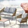 Zestaw Ogrodowy Szaro-naturalny 4-set Sofa, Stolik I 2 Fotele*KARE Design