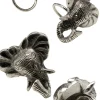 Zestaw 4 Pierścieni Na Serwetki Aluminiowe Srebrne Motyw Słoni*KARE Design Sale