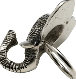 Zestaw 4 Pierścieni Na Serwetki Aluminiowe Srebrne Motyw Słoni*KARE Design Sale