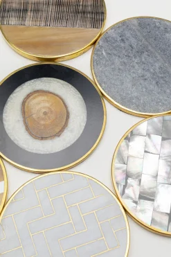 Zestaw 6 Podkładek Okrągłych Pod Kubki Kolorowe Z Organizerem Ø11 Cm*KARE Design New