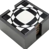 Zestaw 6 Podkładek Pod Kubki Czarno-białe Z Organizerem 12x12 Cm*KARE Design Outlet