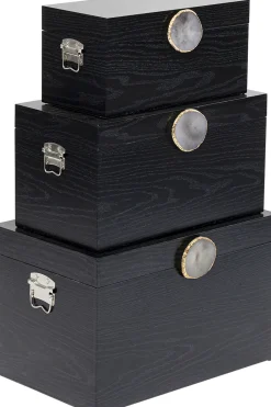 Zestaw 3 Pudełek - Kuferków W Kolorze Czarnym*KARE Design Outlet
