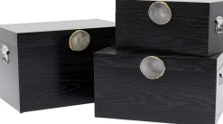 Zestaw 3 Pudełek - Kuferków W Kolorze Czarnym*KARE Design Outlet