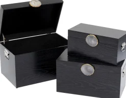 Zestaw 3 Pudełek - Kuferków W Kolorze Czarnym*KARE Design Outlet