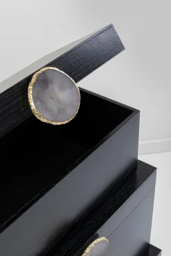 Zestaw 3 Pudełek - Kuferków W Kolorze Czarnym*KARE Design Outlet