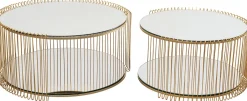 Zestaw 2 Stolików Kawowych Blaty I Półki Lustrzane Rama Złota*KARE Design Outlet