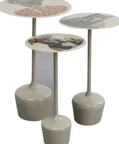 Zestaw 3 Stolików Pomocniczych Blaty Motyw Zwierzęcy*KARE Design Sale
