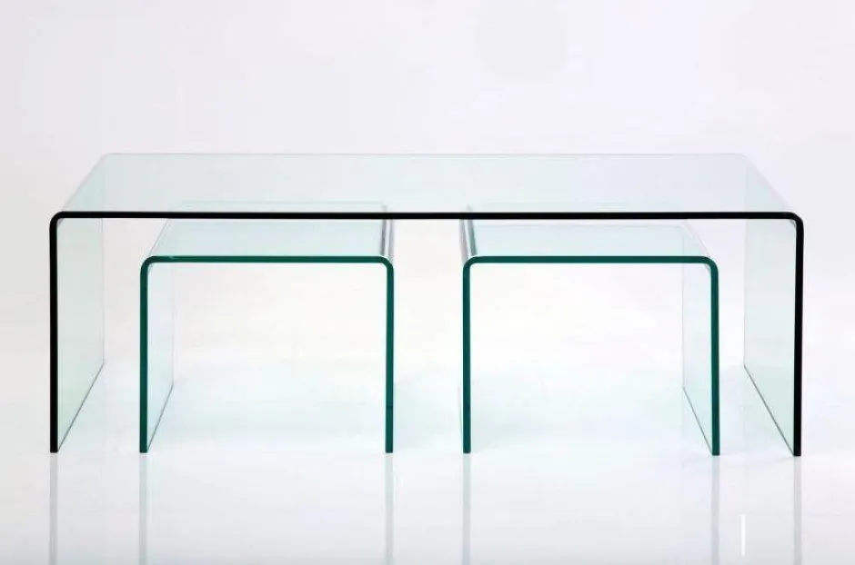 Zestaw Trzech Stolików Kawowych Clear Club Transparentne*KARE Design Hot