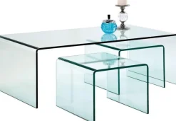Zestaw Trzech Stolików Kawowych Clear Club Transparentne*KARE Design Hot