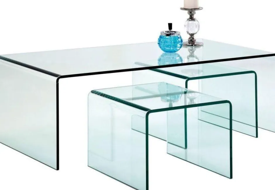 Zestaw Trzech Stolików Kawowych Clear Club Transparentne*KARE Design Hot