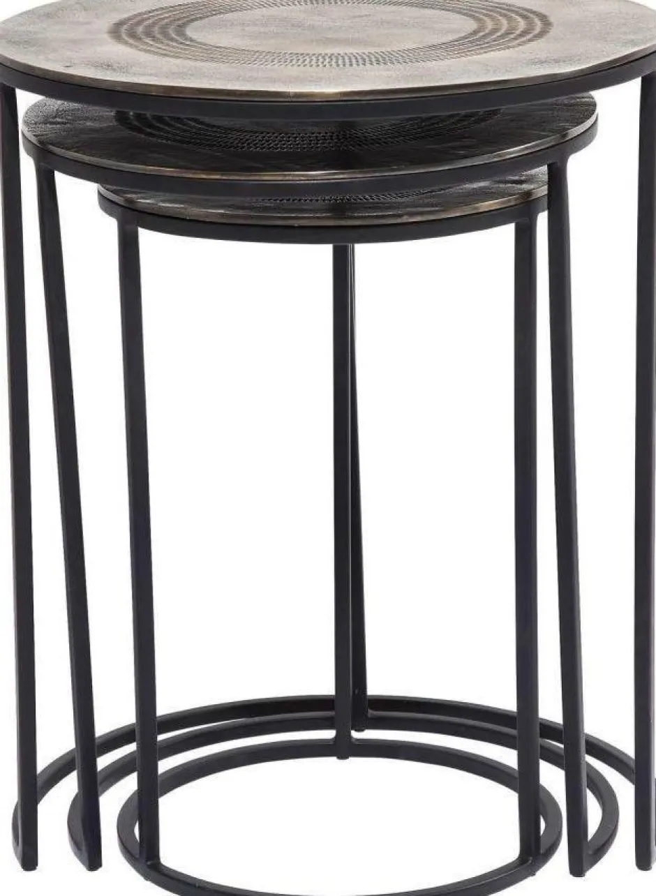 Zestaw Trzech Stolików Kawowych Marrakesh Mosiężne*KARE Design Best