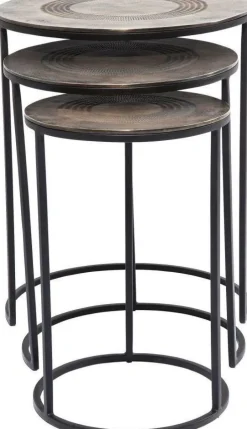 Zestaw Trzech Stolików Kawowych Marrakesh Mosiężne*KARE Design Best