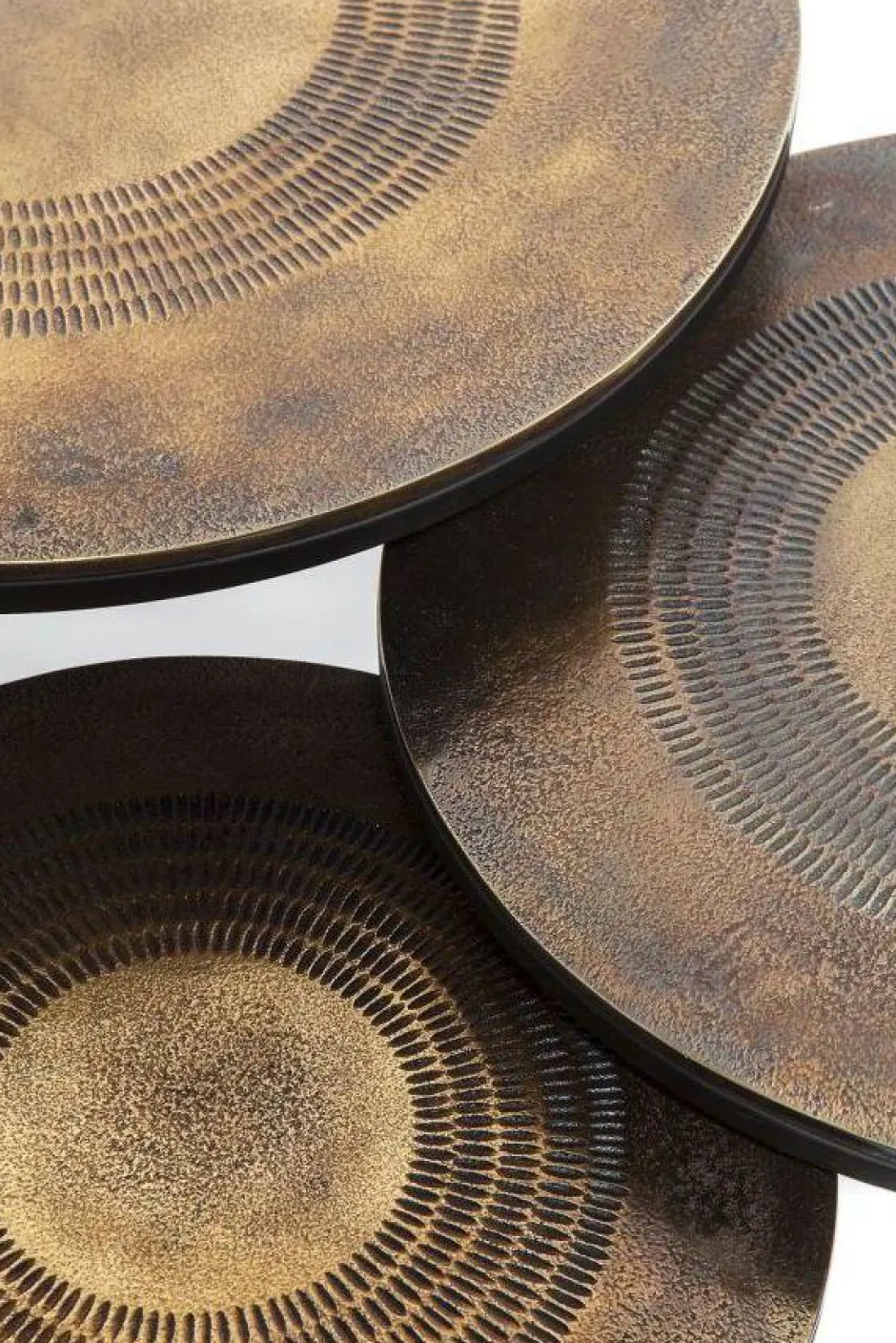 Zestaw Trzech Stolików Kawowych Marrakesh Mosiężne*KARE Design Best