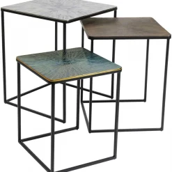 Zestaw Trzech Stolików Kawowych Ray Square Kolorowe*KARE Design