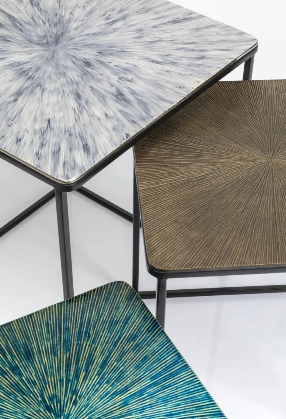 Zestaw Trzech Stolików Kawowych Ray Square Kolorowe*KARE Design
