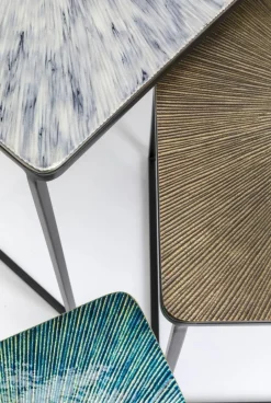 Zestaw Trzech Stolików Kawowych Ray Square Kolorowe*KARE Design